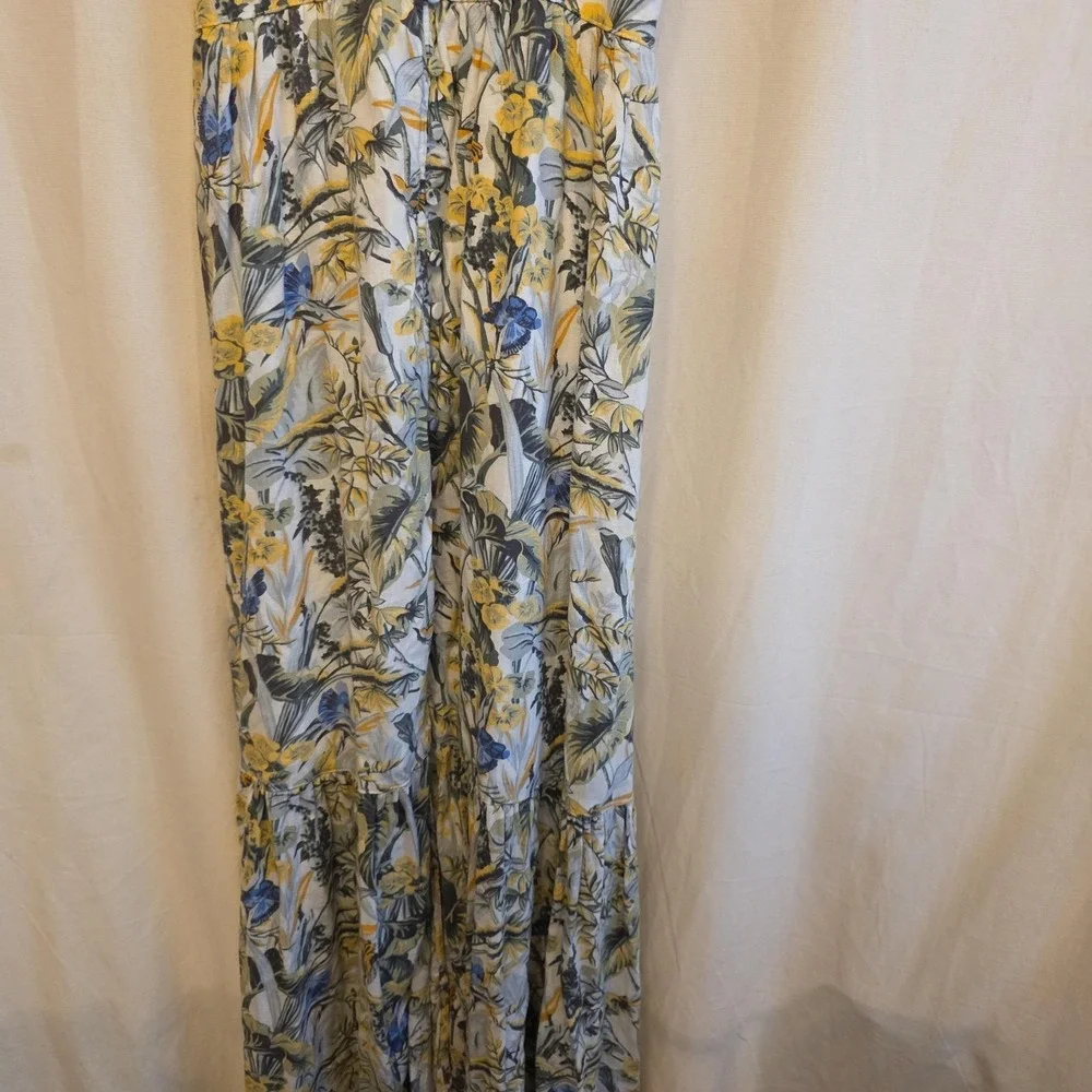 Abercrombie & Fitch Dress Womens Small Tropical Floral Maxi V‎ Neck Sundress